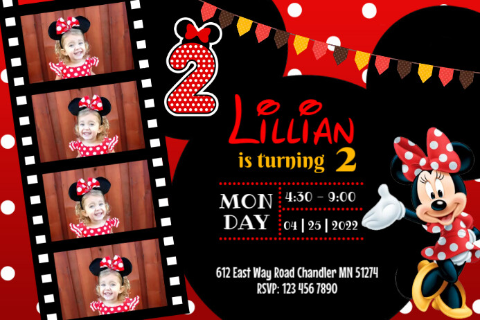 Mini Mouse Layout Design Minnie Mouse Tarpaulin Template | PosterMyWall