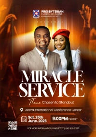 Miracle Service Poster Design Template A4