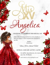 Mis xv year mis 15 años invitation Brithday party temple flayer editablet celebration kids Flyer (US Letter) template