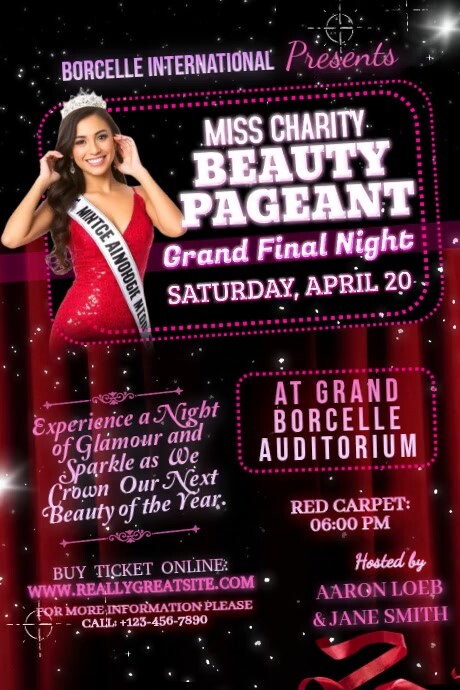 Miss Charity Beauty Pageant Cartaz template