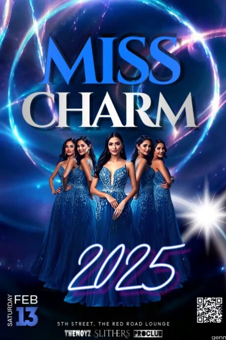 Miss Charm 2025 Poster Cartaz template