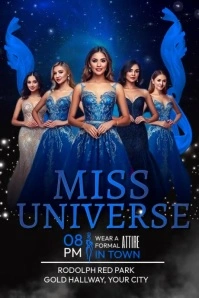 Miss Universe Blue Theme Video Poster template
