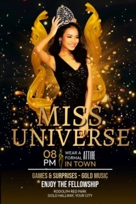 Miss Universe Gold Poster template