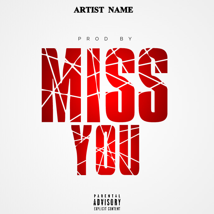 Miss you song album cover template