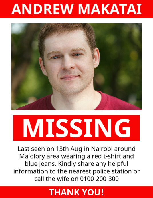 Missing (1) Folder (US Letter) template