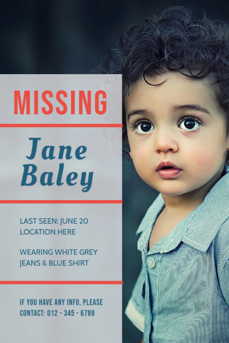 Missing Boy Poster Template PosterMyWall