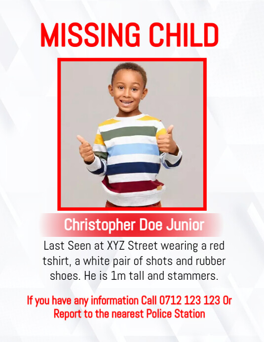 Copy Of Missing Child Alert Poster PosterMyWall copy-of-missing-child-alert-poster-postermywall