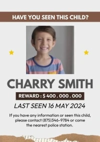 Missing Child A4 template