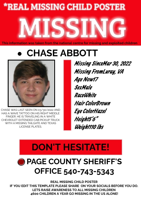 Missing Front Me Missing Children Poster Template