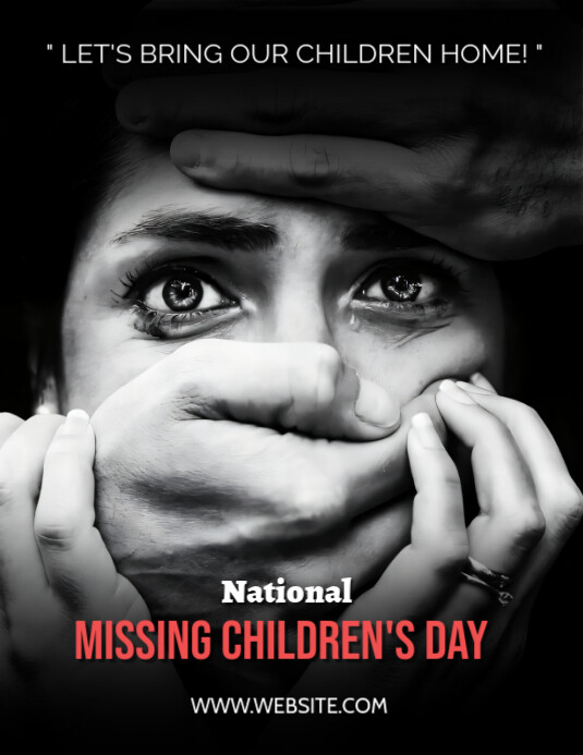 Missing children's day Ulotka (US Letter) template