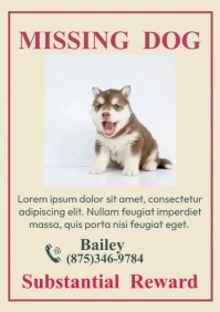 Missing Dog Ads A4 template