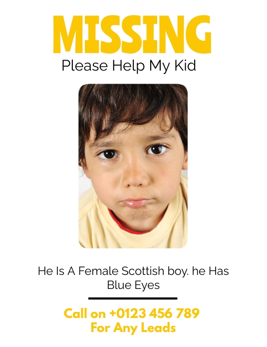 Missing Boy Posters Free Missing Kid Poster Template To Edit Online