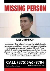 Missing Person A4 template