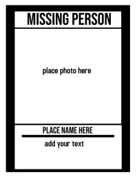 missing person Рекламная листовка (US Letter) template