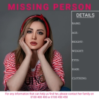 missing person flyer Instagram Post template