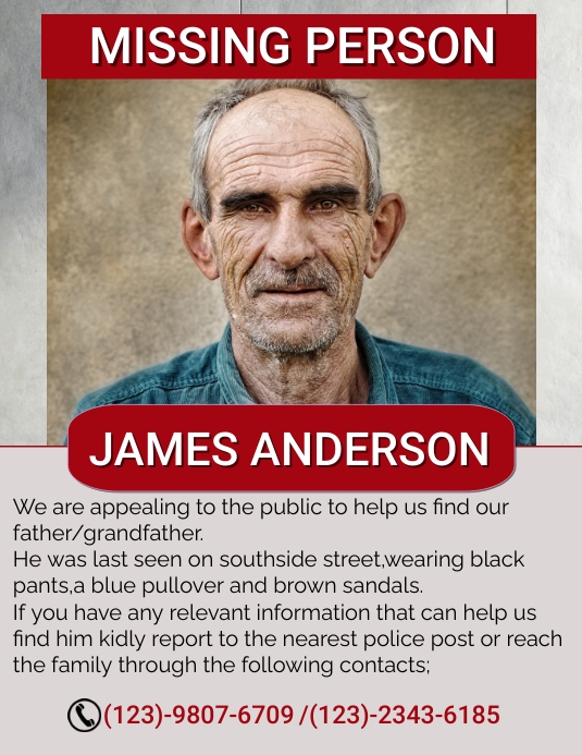 MISSING PERSON POSTER Template PosterMyWall