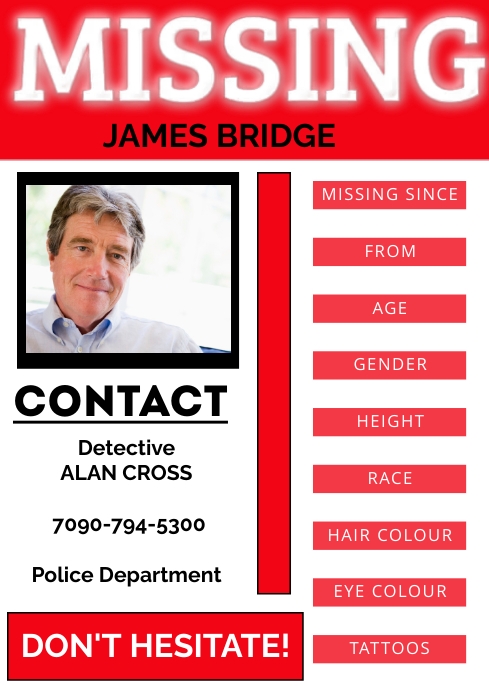 Missing Missing Person Announcement Poster Template – WGTW