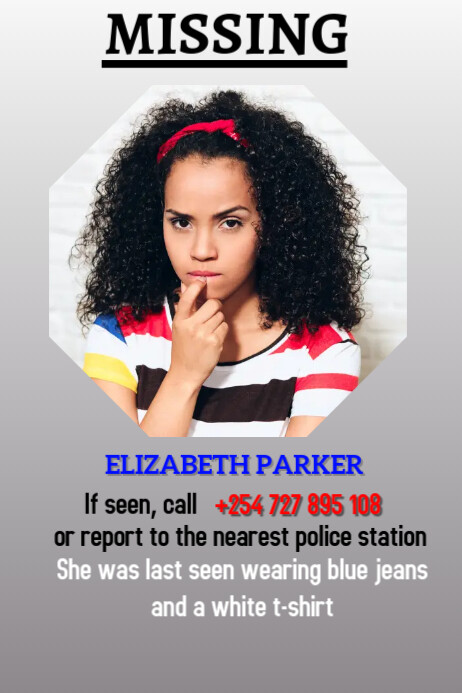 Missing person poster Cartaz template