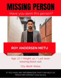 Missing person poster Flyer (US Letter) template