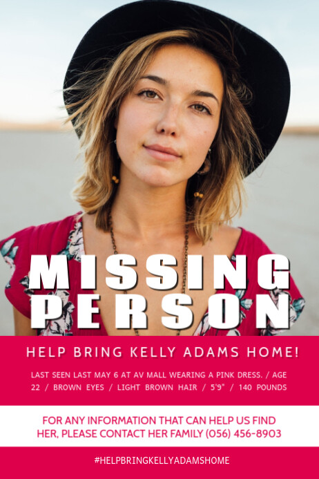 Missing Person Poster Template Letter Size Templates At