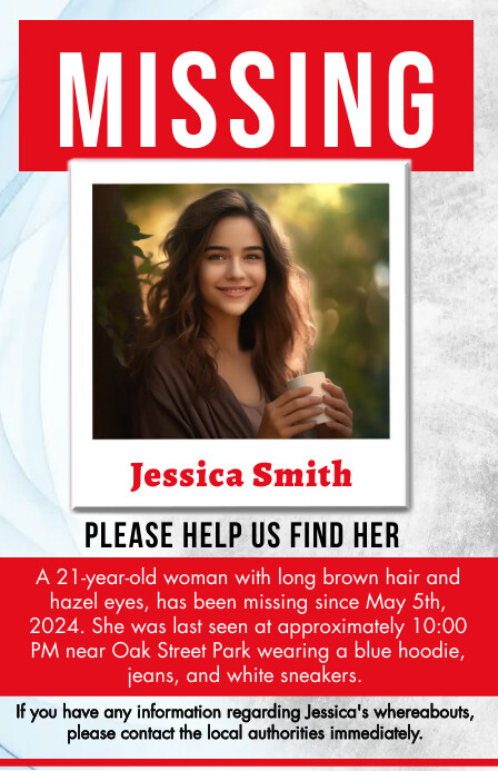 Missing 392+ Free Missing Person Flyer Templates | PosterMyWall