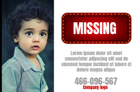Missing person report Étiquette template
