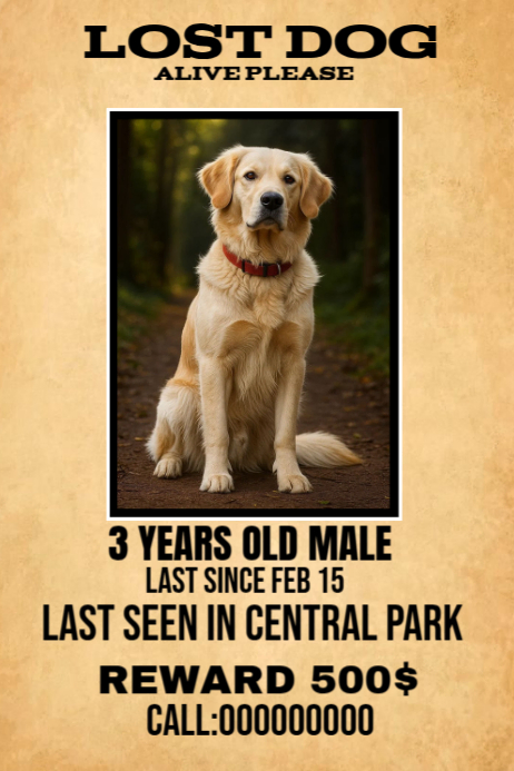 missing pet Template | PosterMyWall