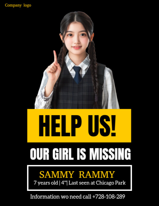 Missing report flyer template