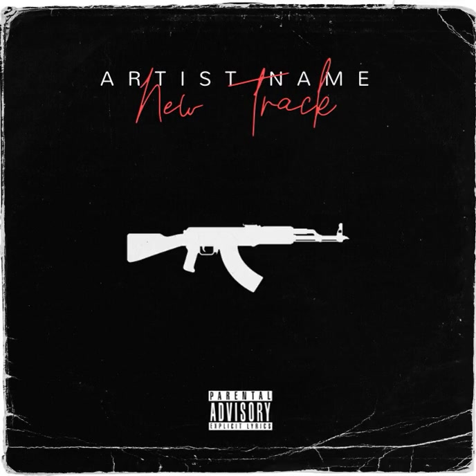 mixtape cover ak-47 (animation) template