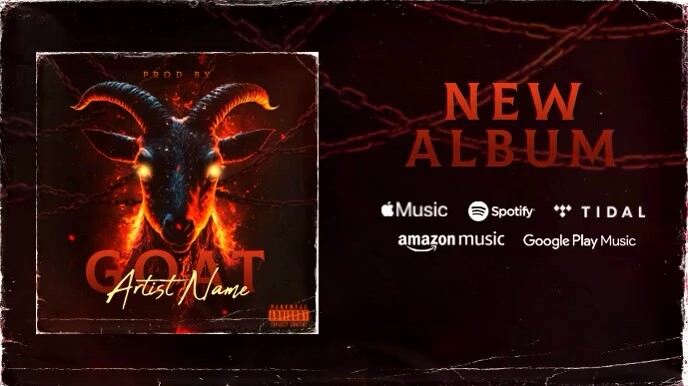 mixtape cover goat ( YouTube ) Ekran reklamowy (16:9) template