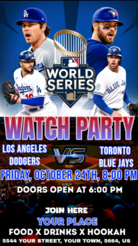 MLB 2025: Watch Party Blue Jays vs Dodgers Instagram Template