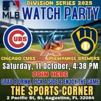 MLB 2025: Watch Party Chicago Cubs vs Milwaukee Brewers Instagram Template