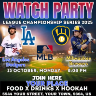 MLB 2025: Watch Party Dodgers vs Brewers Instagram Template