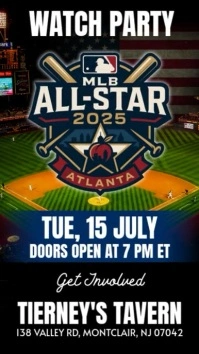 MLB 2025 Baseball: All Star Game Watch Party Instagram Story Template