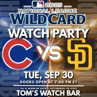 MLB 2025 NL Wild Card Series: Chicago Cubs vs San Diego Padres Watch Party Instagram Post Template