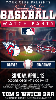 MLB 2026: Atlanta Braves vs Cleveland Guardians Watch Party Instagram Story Watch Party Instagram St template