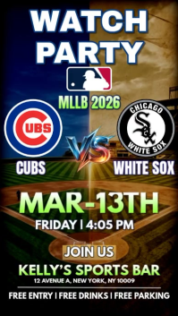 MLB 2026: Chicago Cubs vs Chicago White Sox  Watch Party Instagram Story Template