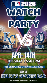 MLB 2026: Kansas City Royals vs Detroit Tigers Watch Party Instagram Story Template