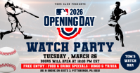MLB 2026 Opening Day Game Watch Party Facebook Shared Image template