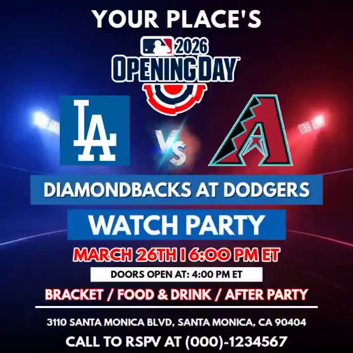 MLB 2026 Opening Day Game Los Angeles Dodgers Vs Arizona Mlb 2026 Opening Day Game Los Angeles Dodger Design Template Ed113728 98f8 4f1f 9412 Screen 
