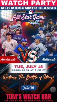 MLB All Star Game 2025 Watch Party Instagram Post Template