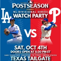 MLB Divisional Series: Philadelphia Phillies vs Los Angeles Dodgers Watch Party Template Post Instagram