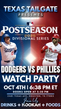 MLB Divisional Series 2025: Los Angeles Dodgers vs Philadelphia Phillies Watch Party Template