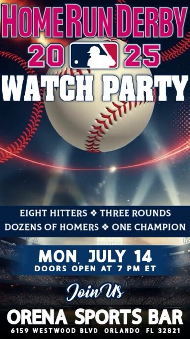 MLB Home Run Derby 2025 Watch Party Instagram Post Template Instagram-verhaal