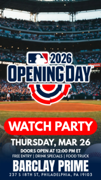 MLB Opening Day Game 2026 Watch Party Instagram Story template