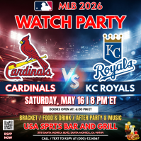 MLB Watch Party: Cardinals vs. Royals (Game 2) Watch Party Instagram Post Instagram-bericht template