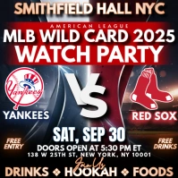 MLB Wild Card Game: New York Yankees vs Boston Red Sox Watch Party Instagram Post Templates