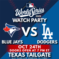 MLB World Series 2025: Blue Jays vs Dodgers Watch Party Instagram Post Template