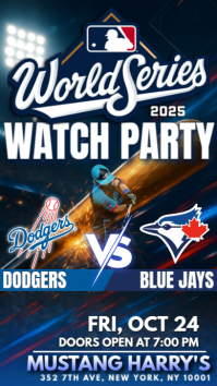 MLB World Series 2025: Los Angeles Dodgers @ Toronto Blue Jays Watch Party Instagram Post Template