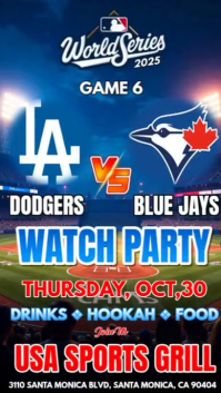 Mlb World Series 2025: Los Angeles Dodgers Vs Toronto Blue Jays Watch Party Instagram Story template